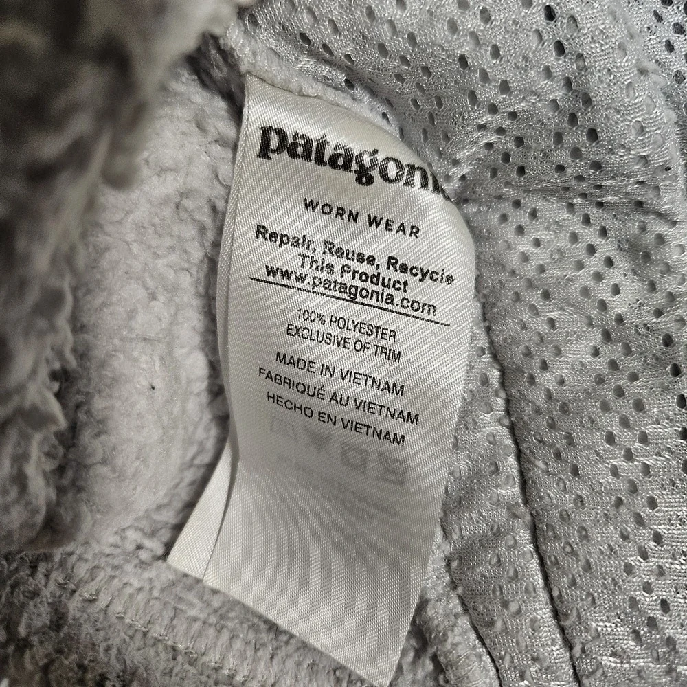 Patagonia Jacket Girls XXL 16-18 White Los Gatos 1/4 Zip Sherpa Fleece‎ Gorpcore